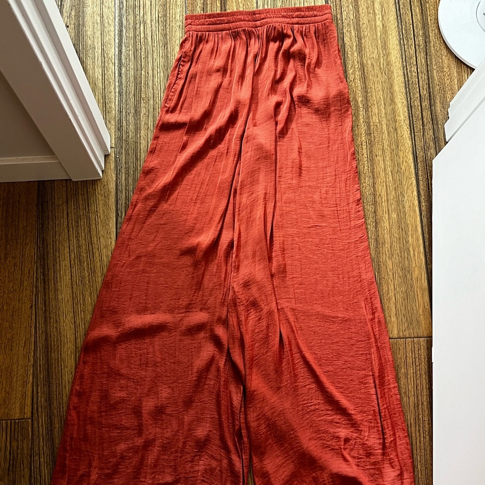 Zara size small dark orange comfy and flowy pants!